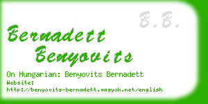 bernadett benyovits business card